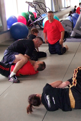 Students practicing breakfalls into techniques